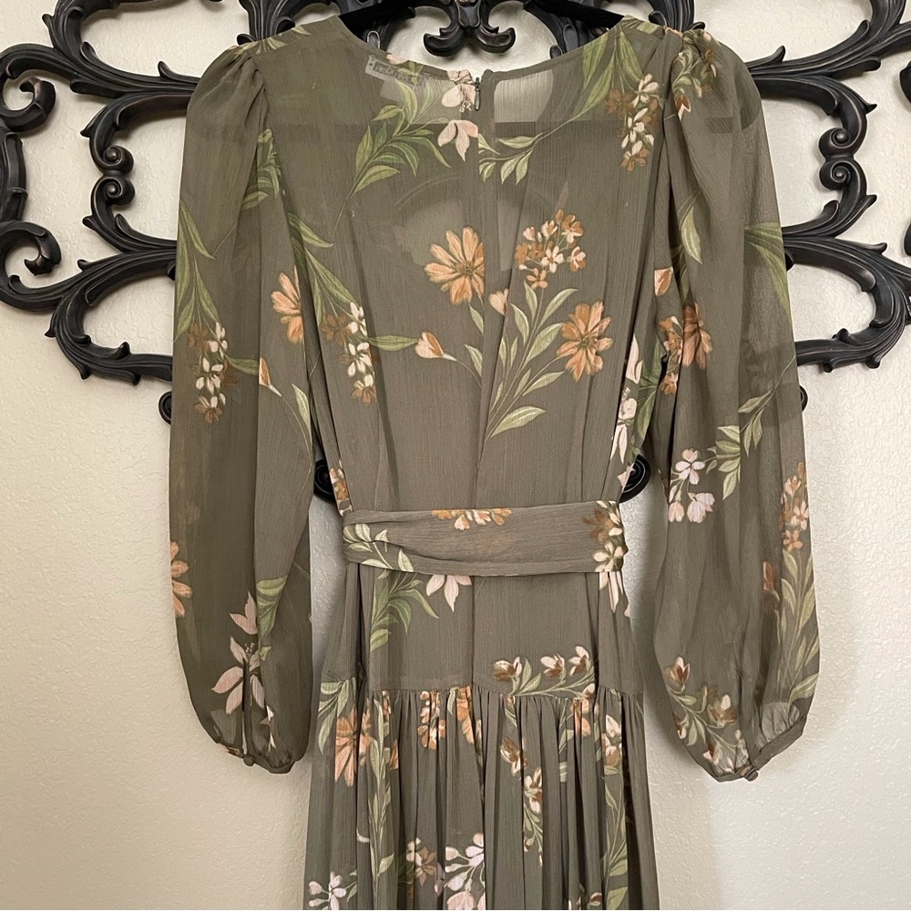 CALVIN KLEIN Women’s Balloon Sleeve Floral Maxi Dress Size 8 - Picture 9 of 15
